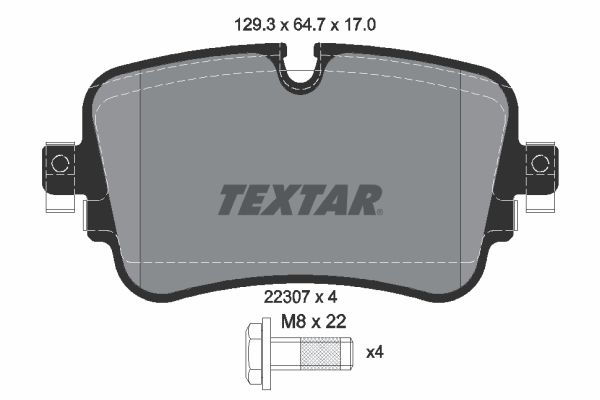 Brake Pad Set, disc brake TEXTAR 2230701