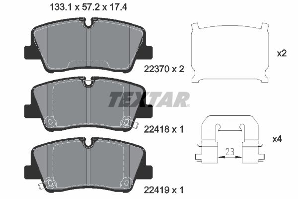 Brake Pad Set, disc brake TEXTAR 2241801