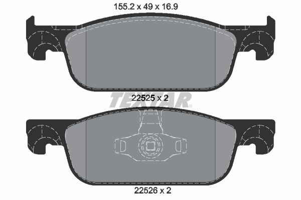 Brake Pad Set, disc brake TEXTAR 2252501