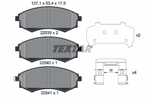 Brake Pad Set, disc brake TEXTAR 2253901