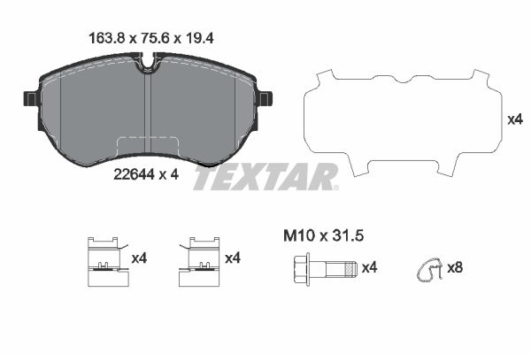 Brake Pad Set, disc brake TEXTAR 2264401