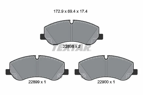 Stabdžių trinkelių rinkinys, diskinis stabdys TEX 2289801