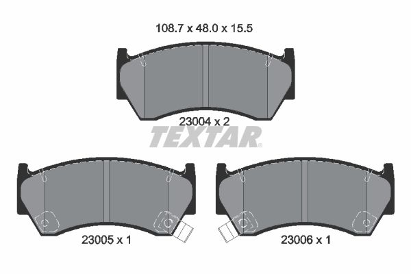 Комплект гальмівних накладок, дискове гальмо TEXTAR 2300401