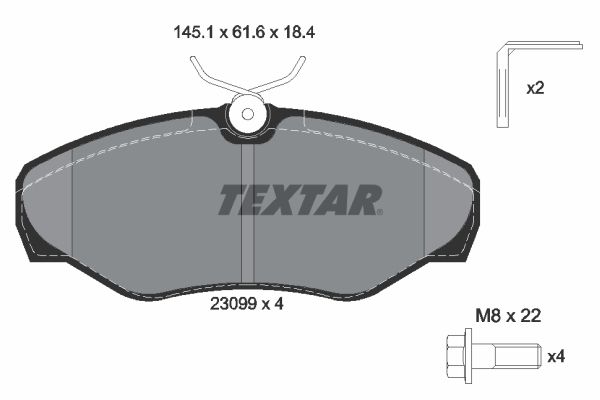 Brake Pad Set, disc brake TEXTAR 2309902