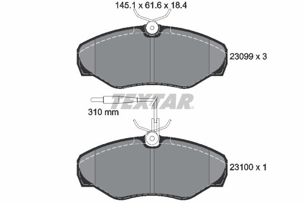 Brake Pad Set, disc brake TEXTAR 2309903