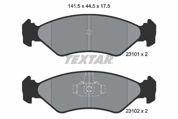 Комплект гальмівних накладок, дискове гальмо TEXTAR 2310101