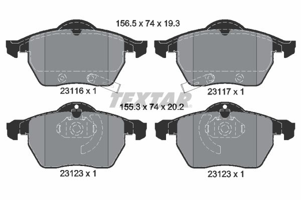 Brake Pad Set, disc brake TEXTAR 2311701