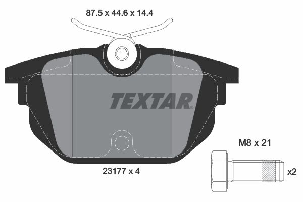 Комплект гальмівних накладок, дискове гальмо TEXTAR 2317703