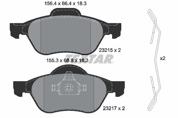 Brake Pad Set, disc brake TEXTAR 2321502