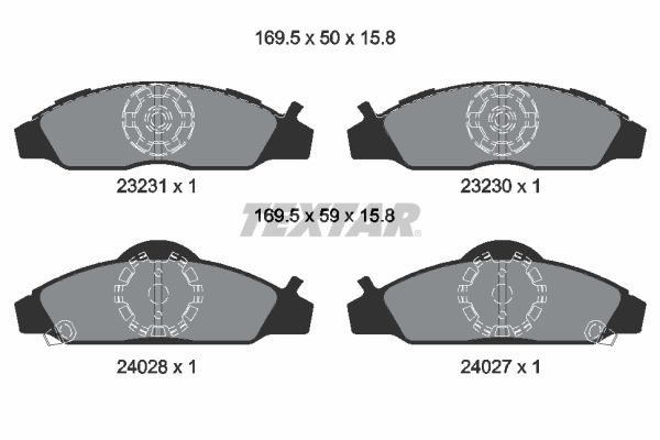 Brake Pad Set, disc brake TEXTAR 2323101