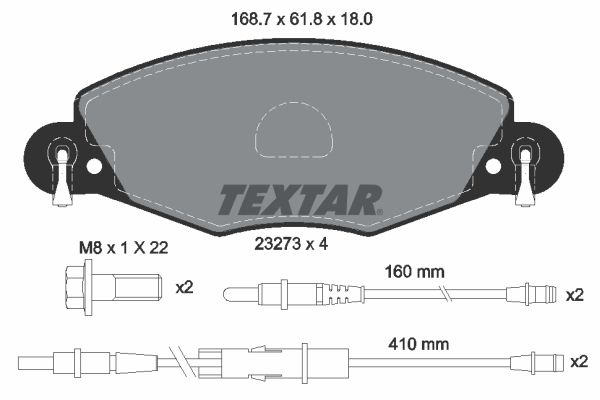 Brake Pad Set, disc brake TEXTAR 2327301