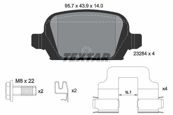 Brake Pad Set, disc brake TEXTAR 2328404