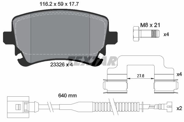 Brake Pad Set, disc brake TEXTAR 2332603