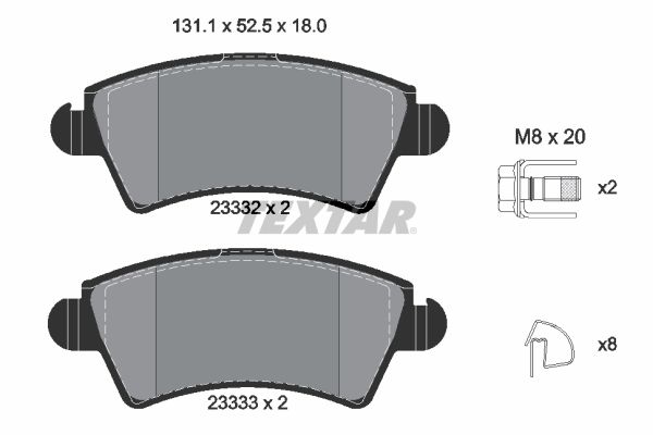 Brake Pad Set, disc brake TEXTAR 2333201