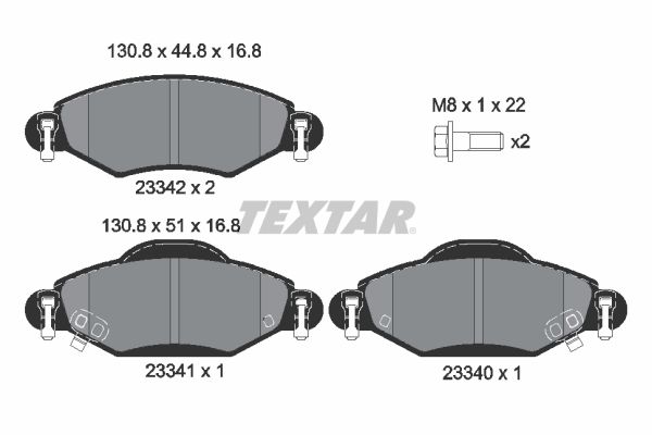 Brake Pad Set, disc brake TEXTAR 2334001