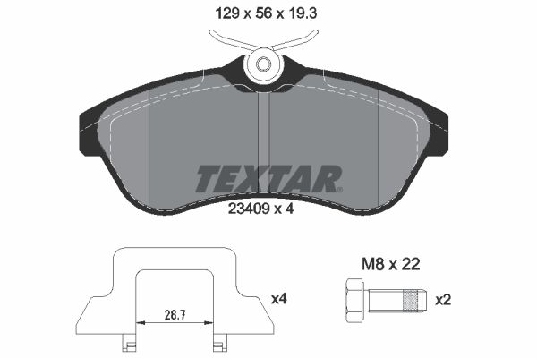 Brake Pad Set, disc brake TEXTAR 2340902