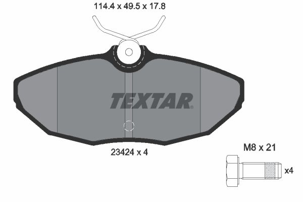 Комплект гальмівних накладок, дискове гальмо TEXTAR 2342401