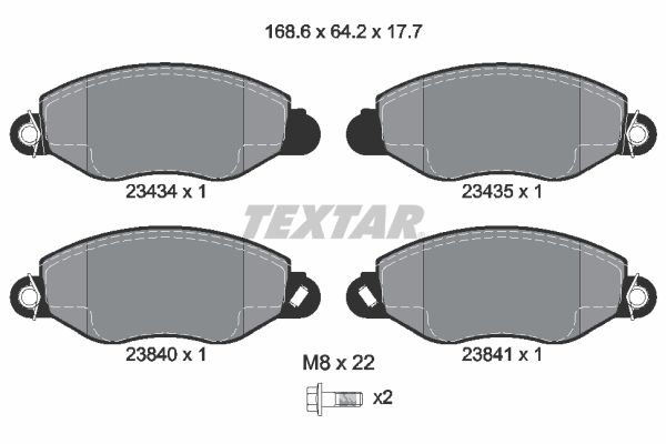 Brake Pad Set, disc brake TEXTAR 2343401