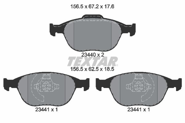 Brake Pad Set, disc brake TEXTAR 2344004