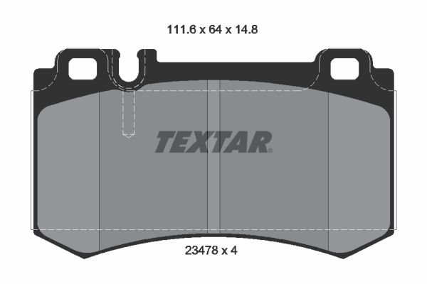 Комплект гальмівних накладок, дискове гальмо TEXTAR 2347802