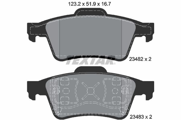 Brake Pad Set, disc brake TEXTAR 2348202