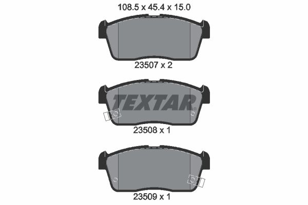 Brake Pad Set, disc brake TEXTAR 2350701