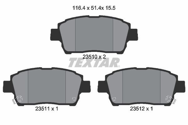 Brake Pad Set, disc brake TEXTAR 2351002