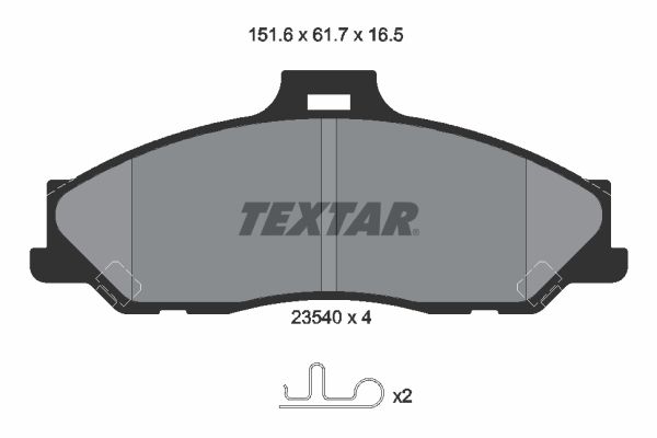 Комплект гальмівних накладок, дискове гальмо TEXTAR 2354001