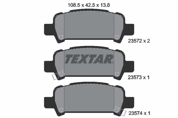 Brake Pad Set, disc brake TEXTAR 2357202