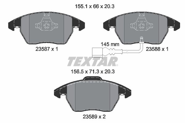 Brake Pad Set, disc brake TEXTAR 2358701