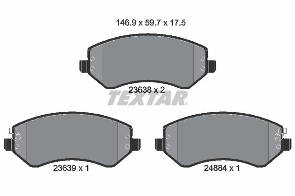 Brake Pad Set, disc brake TEXTAR 2363801