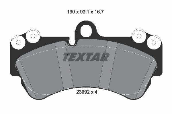 Комплект гальмівних накладок, дискове гальмо TEXTAR 2369202