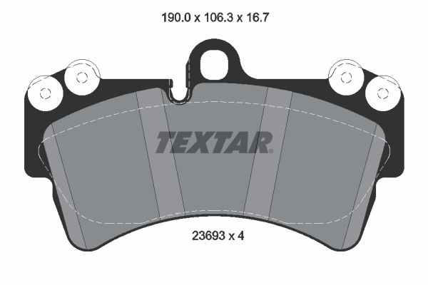 Комплект гальмівних накладок, дискове гальмо TEXTAR 2369302