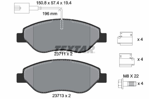 Brake Pad Set, disc brake TEXTAR 2371104