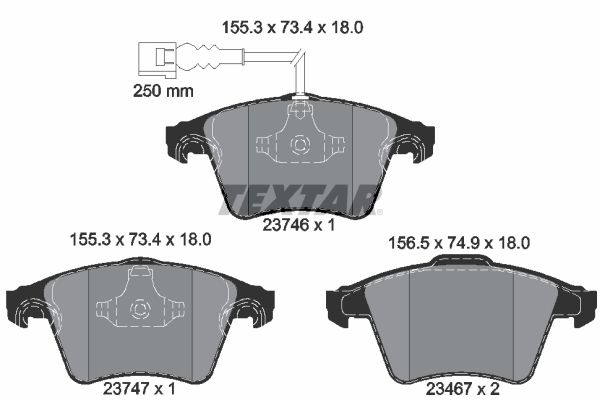 Brake Pad Set, disc brake TEXTAR 2374601