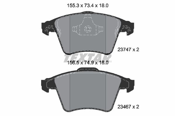 Brake Pad Set, disc brake TEXTAR 2374701