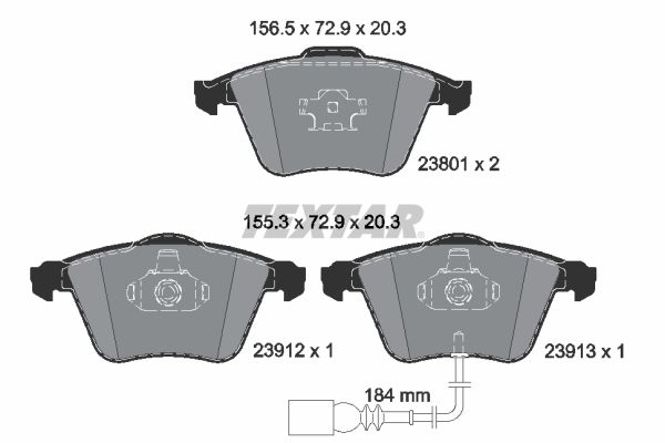 Brake Pad Set, disc brake TEXTAR 2380101