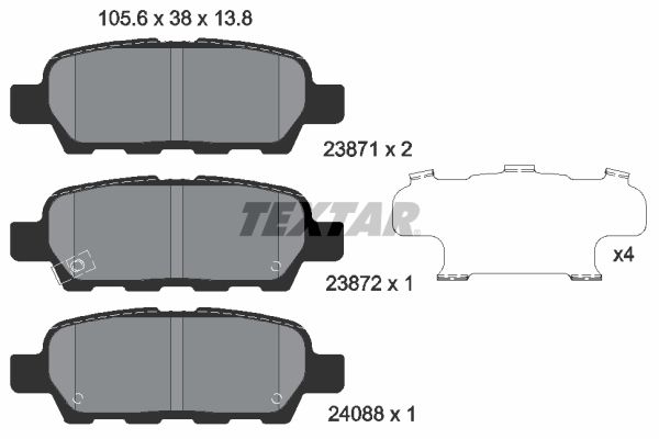 Brake Pad Set, disc brake TEXTAR 2387101