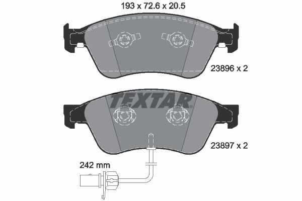 Stabdžių trinkelių rinkinys, diskinis stabdys TEXTAR 2389601