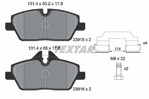 Brake Pad Set, disc brake TEXTAR 2391503