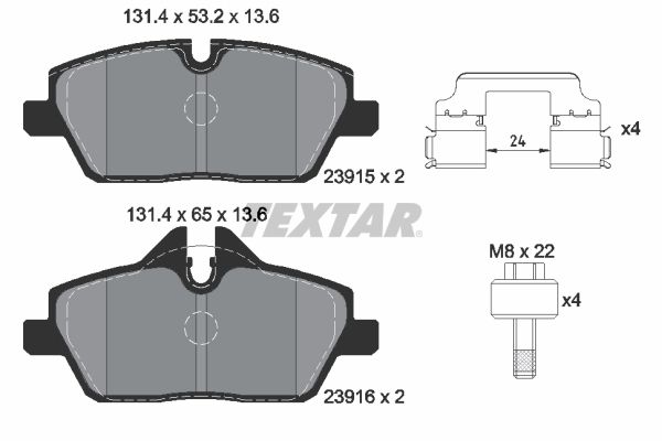 Brake Pad Set, disc brake TEXTAR 2391508