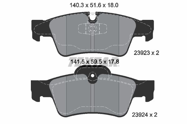 Brake Pad Set, disc brake TEXTAR 2392302