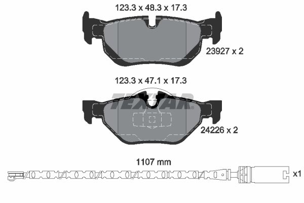 Brake Pad Set, disc brake TEXTAR 2392707