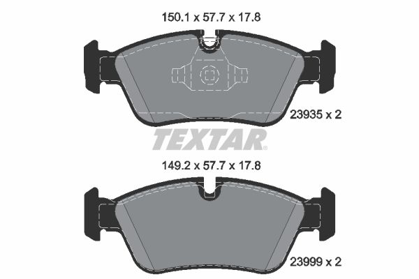 Комплект гальмівних накладок, дискове гальмо TEXTAR 2393501