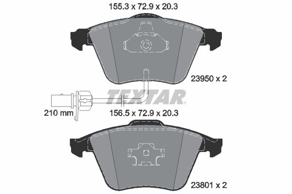 Brake Pad Set, disc brake TEXTAR 2395001