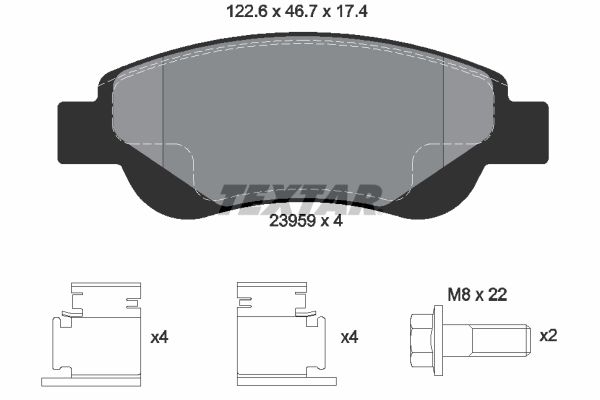 Brake Pad Set, disc brake TEXTAR 2395901