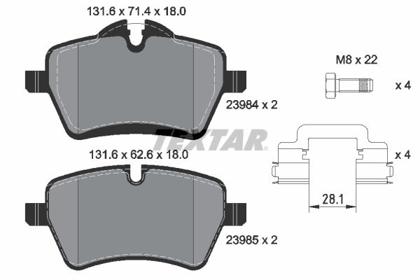 Brake Pad Set, disc brake TEXTAR 2398404