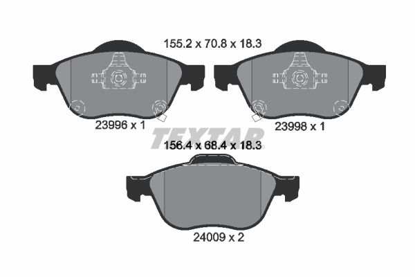 Brake Pad Set, disc brake TEXTAR 2399601