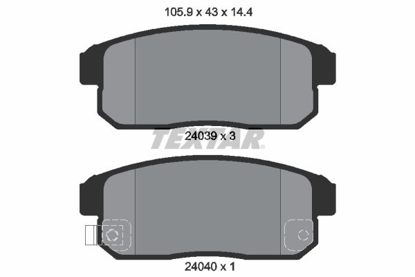 Brake Pad Set, disc brake TEXTAR 2403901