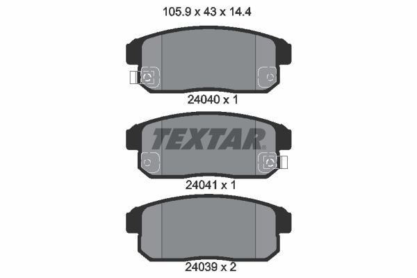 Brake Pad Set, disc brake TEXTAR 2404001